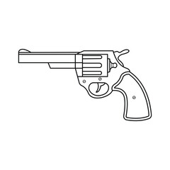 hand drawn vector illustration of a pistol