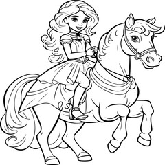 cute wide eyed princess coloring page