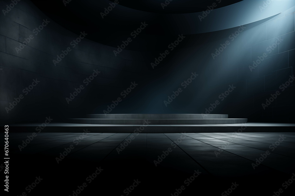 Poster an illuminated stage with staircase bathed in spotlights generative ai. created with generative ai t