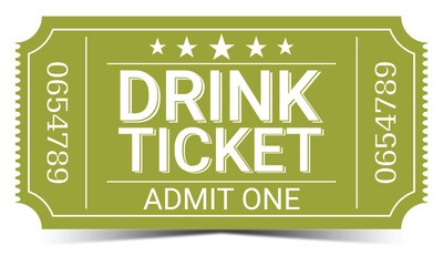 Ticket, Drink ticket, free drink, party.