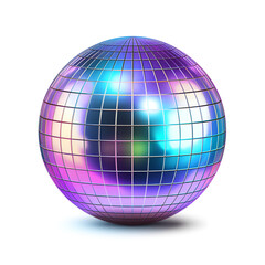 3D rendering, colored disco ball., Mirror disco ball on a white background, Mirror disco ball on a white background