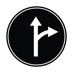 straight ahead or turn right
