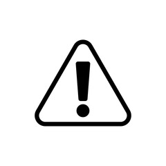 Warning sign icon. Black attention sign line icon. Notice icon symbol. Vector stock illustration.