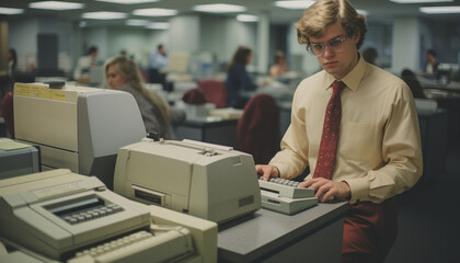 Fototapeta premium man working on computer
