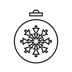 Feather christmas bauble outline icon isolated on white background. Decorative element for Christmas and New Year design. Vector graphics