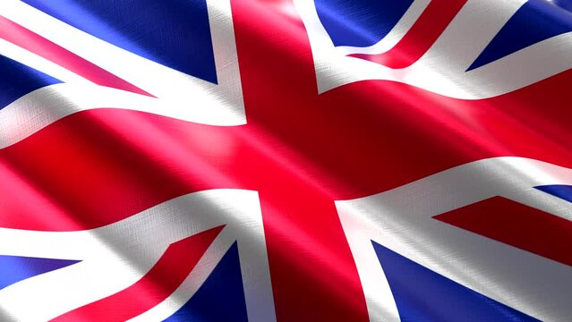 United Kingdom - waving textile flag - 3D 4k seamless loop animation (3840 x 2160 px)