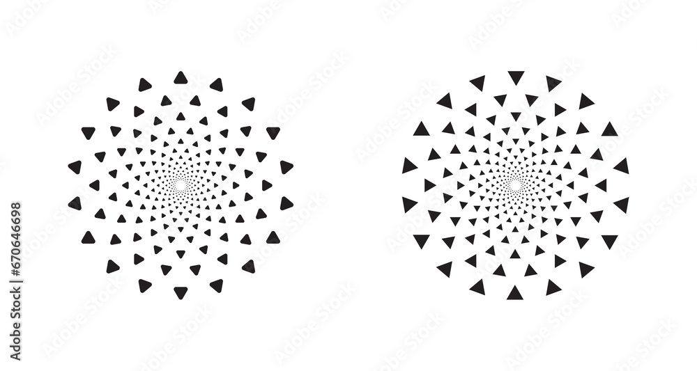 Poster fibonacci geometric spiral art element on a white background. swirl pattern geometric vector illustr