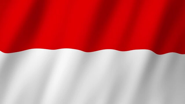 Indonesia Flag. Flag of Indonesia footage video waving in wind. 