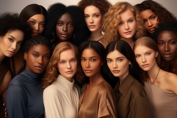 Obraz premium Black White And Hispanic Women In A Group Generative AI