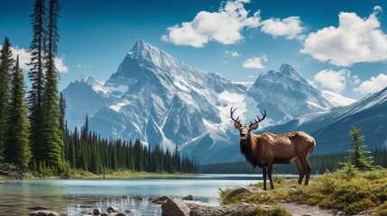 Fototapeta na wymiar The Mighty Elk: Exploring the Magnificent World of Majestic Antlered Giants