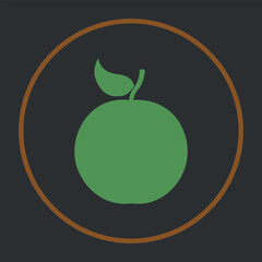 Green apple icon. Vector on gray background