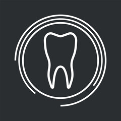 The tooth icon. Vector on a gray background