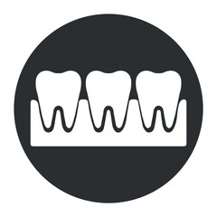 tooth badge. white teeth. vector on gray background, 