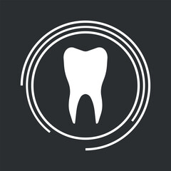 The tooth icon. Vector on a gray background