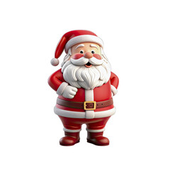 Santa Claus mascots on transparent background generative ai