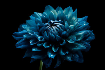 blue flower isolated on black