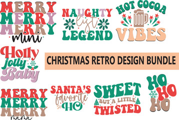 Christmas retro svg design bundle