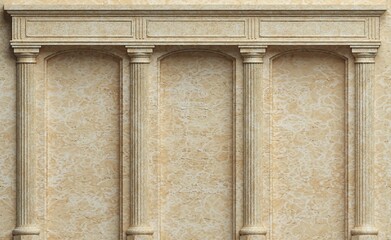 Fototapeta premium Marble antique wall arcade of the ancient world