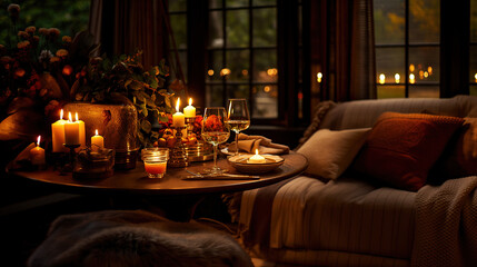 Cozy romantic Dinner Ambiance