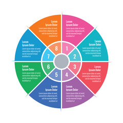 eight steps infographic template. impeller information template. business infographic template