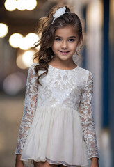 Naklejka premium cute teen fashion model, smiling. generative ai