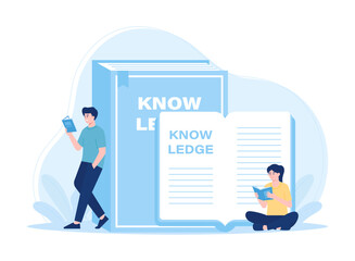 Knowledge learning concept flat illustration