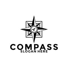 compass logo design vector, creative compass idea logo icon template