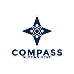 compass logo design vector, creative compass idea logo icon template