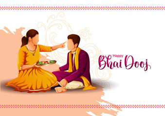 Indian festival happy bhai dooj concept. Rakhi celebration in india vector illustration dsign