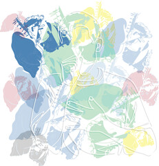 World pneumonia day line art.line art concept design with lungs. Stethoscope around lungs.Bacterial infection. Multiple micro-organisms sticking to your lungs and infect your lungs. Every breath count