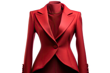Formal Luxury Red tuxedo for Women on transparent background