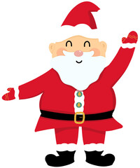 Illustration of a cute Santa Claus who is kind and warm.