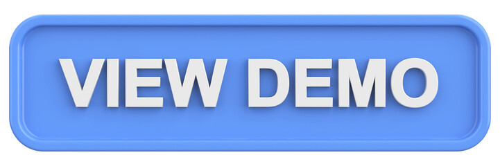 View demo button. 3D illustration.
