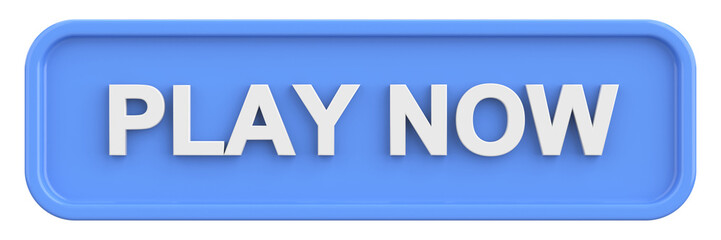 Play now button. 3D illustration.