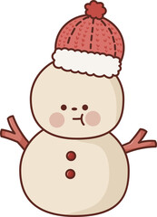 Collection of Christmas cartoons isolated on a white background. Little Santa with gifts and holiday decorations; cute card. Super cute cartoon character, illustration, hand drawn, vector