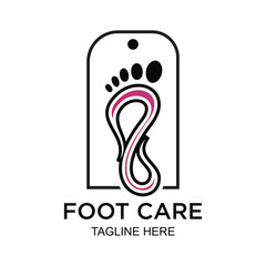 Foot care logo design simple concept Premium Vector
