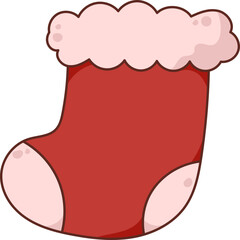 Collection of Christmas cartoons isolated on a white background. Little Santa with gifts and holiday decorations; cute card. Super cute cartoon character, illustration, hand drawn, vector