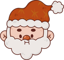 Collection of Christmas cartoons isolated on a white background. Little Santa with gifts and holiday decorations; cute card. Super cute cartoon character, illustration, hand drawn, vector