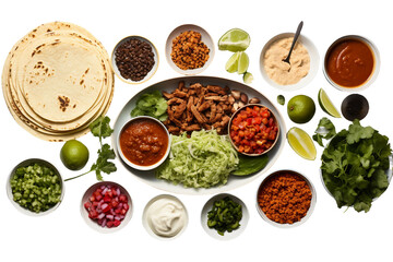  Taco Ingredients Isolated on a Transparent Background