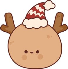 Collection of Christmas cartoons isolated on a white background. Little Santa with gifts and holiday decorations; cute card. Super cute cartoon character, illustration, hand drawn, vector