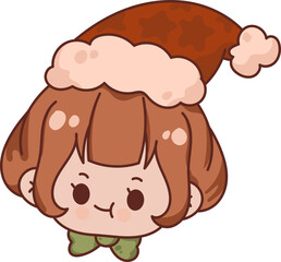 Collection of Christmas cartoons isolated on a white background. Little Santa with gifts and holiday decorations; cute card. Super cute cartoon character, illustration, hand drawn, vector