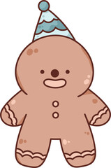 Collection of Christmas cartoons isolated on a white background. Little Santa with gifts and holiday decorations; cute card. Super cute cartoon character, illustration, hand drawn, vector