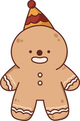 Collection of Christmas cartoons isolated on a white background. Little Santa with gifts and holiday decorations; cute card. Super cute cartoon character, illustration, hand drawn, vector