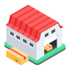 Set of Courier Services Isometric Icon