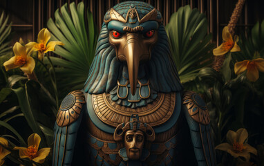 Obraz na płótnie Canvas Horus, Egyptian god of kingship, healing, protection, the sun and the sky.