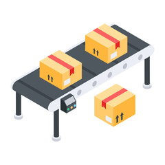 Set of Courier Services Isometric Icon