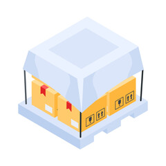 Obraz premium Set of Courier Services Isometric Icon