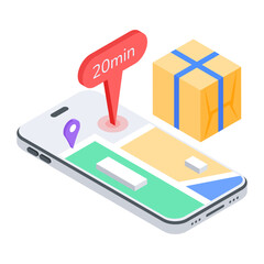 Set of Courier Services Isometric Icon