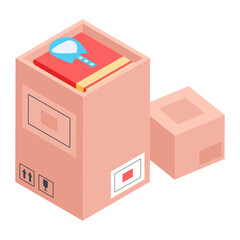 Set of Courier Services Isometric Icon