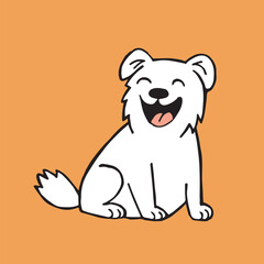 cute drawing of a cheerful dog in doodle style. funny dog, line illustration